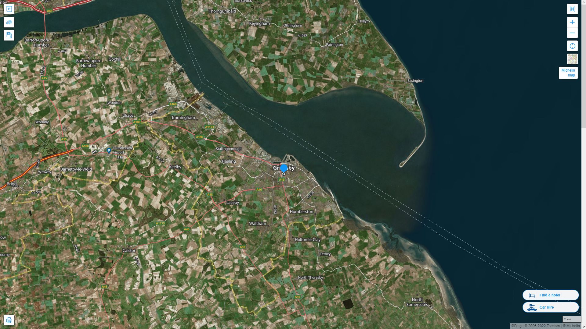 Grimsby Highway and Road Map with Satellite View